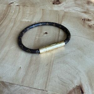Louis Vuitton Brown and Gold Monogram Bracelet